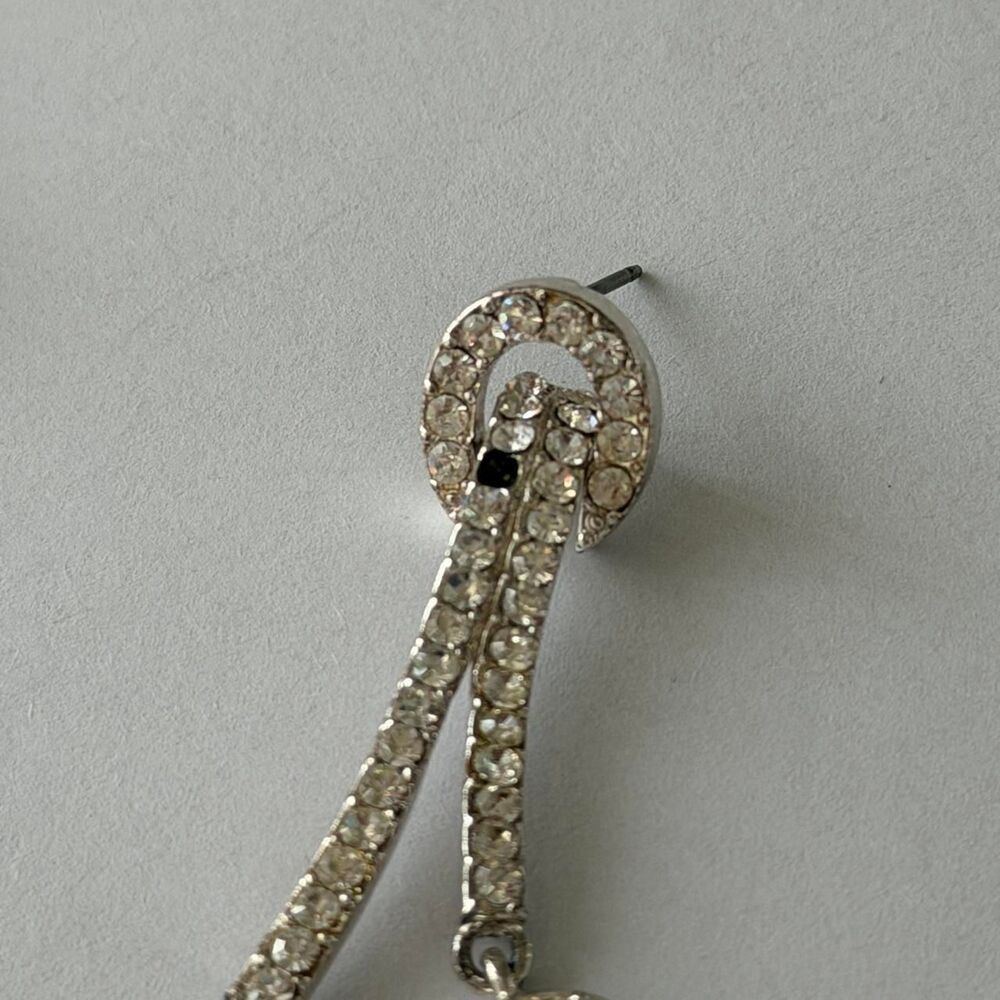 Pink Rhinestone Cherry Drop Earrings - Picture 4 of 6